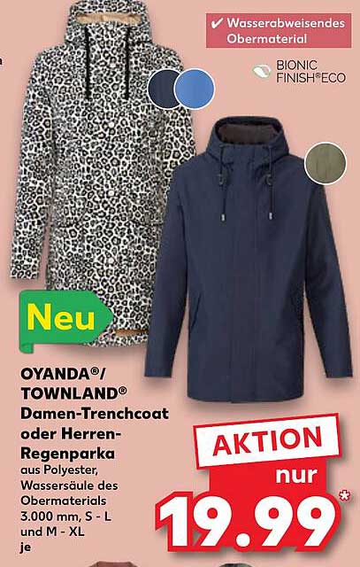 Oyanda Townland Damen Trenchcoat Oder Herren Regenparka Angebot Bei