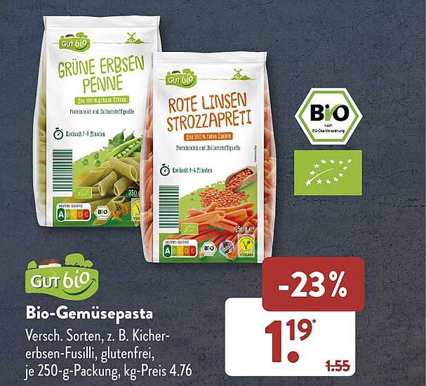 Gut Bio Bio gemüsepasta Angebot bei ALDI SÜD 1Prospekte de