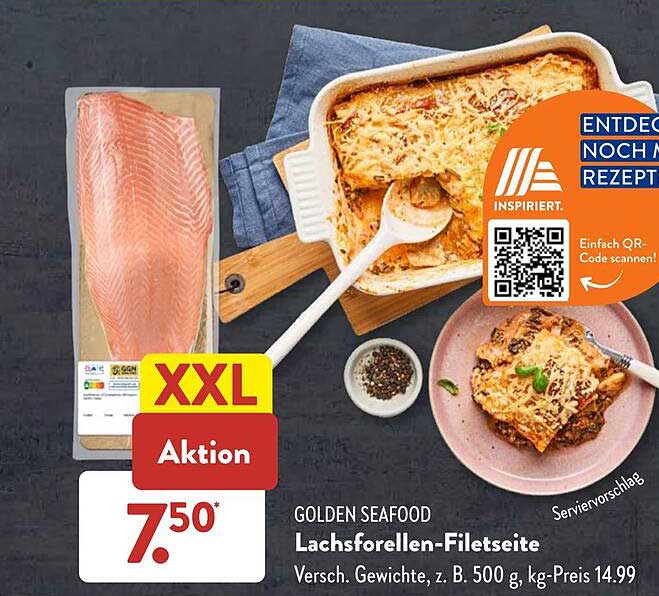 Golden Seafood Lachsforellen filetseite Angebot bei ALDI SÜD