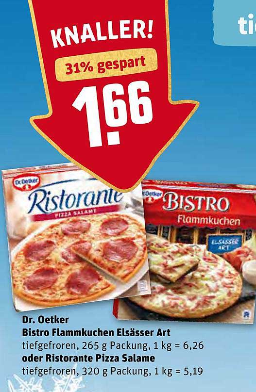 Dr Oetker Bistro Flammkuchen Els Sser Art Oder Ristorante Pizza Salame