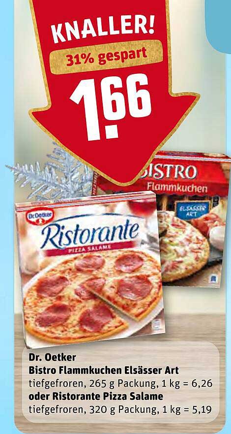 Dr Oetker Bistro Flammkuchen Elsässer Art Oder Ristorante Pizza Salame