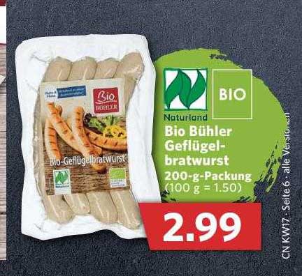 Naturland Bio B Hler Gefl Gel Bratwurst Angebot Bei Combi Markt