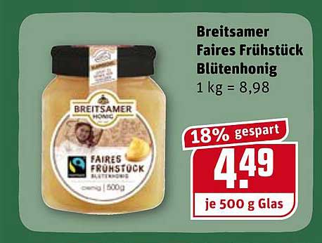 Breitsamer Faires Frühstück Blütenhonig Angebot bei REWE