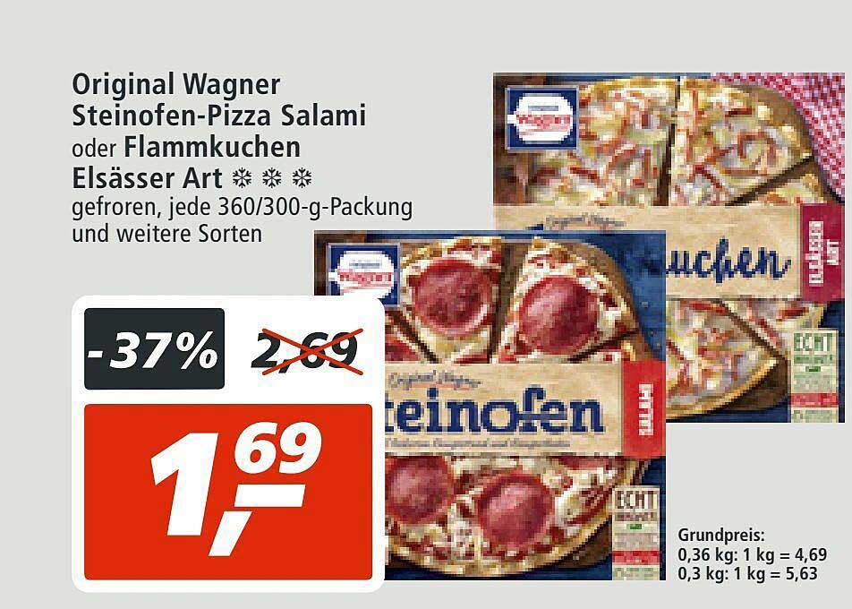 Original Wagner Steinofen pizza Salami Oder Flammkuchen Elsässer Art