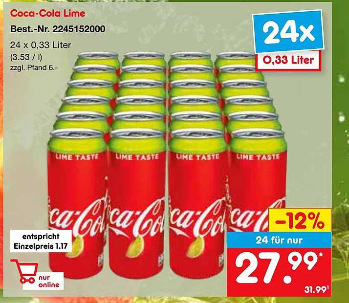 Coca Cola Lime Angebot Bei Netto Marken Discount 1Prospekte De