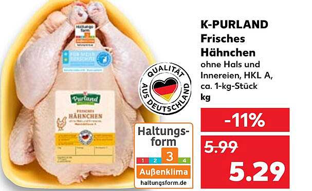 K purland Frisches Hähnchen Angebot bei Kaufland