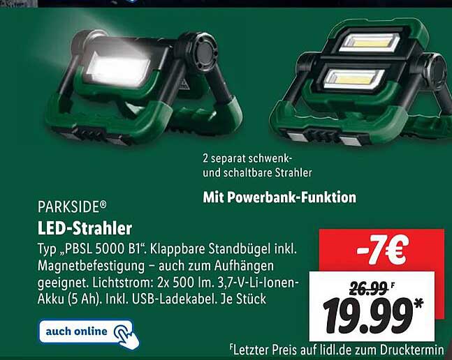 Parkside Led Strahler Angebot Bei Lidl Prospekte De