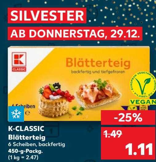 K classic Blätterteig Angebot bei Kaufland 1Prospekte de