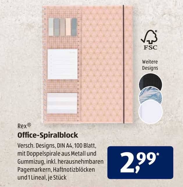 Rex Office Spiralblock Angebot Bei Aldi S D Prospekte De