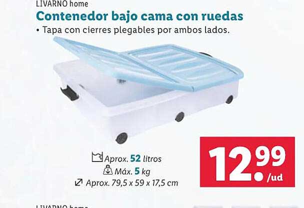 Oferta Livarno Home Contenedor Bajo Cama Con Ruedas En LIDL