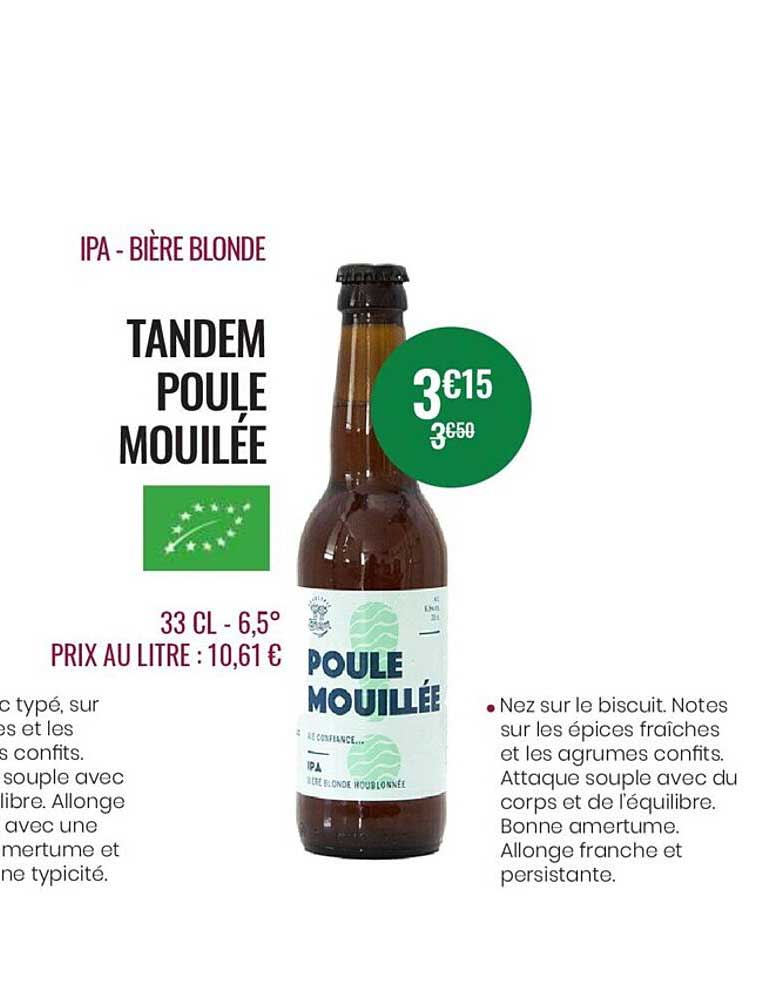 Promo Ipa Bi Re Blonde Tandem Poule Mouill E Chez Nicolas Icatalogue Fr