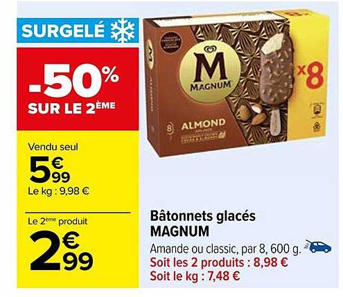 Promo Bâtonnets Glacés Magnum chez Carrefour iCatalogue fr