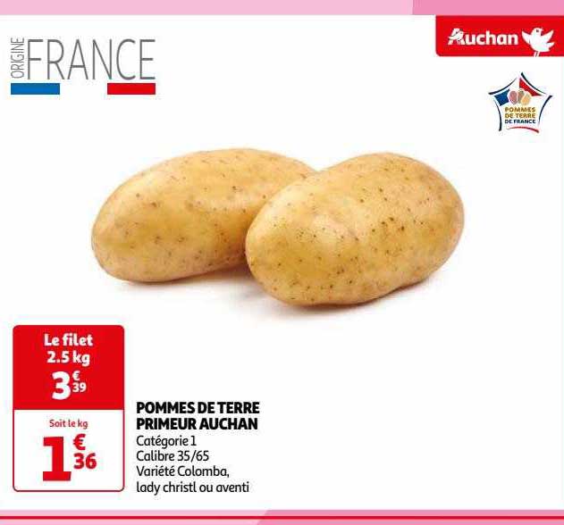 Promo Pommes De Terre Primeur Auchan Chez Auchan Icatalogue Fr