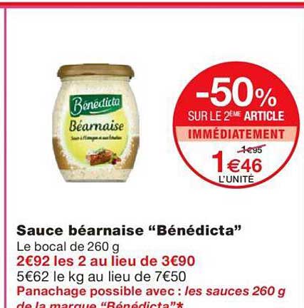 Promo Sauce Béarnaise bénédicta chez Monoprix iCatalogue fr