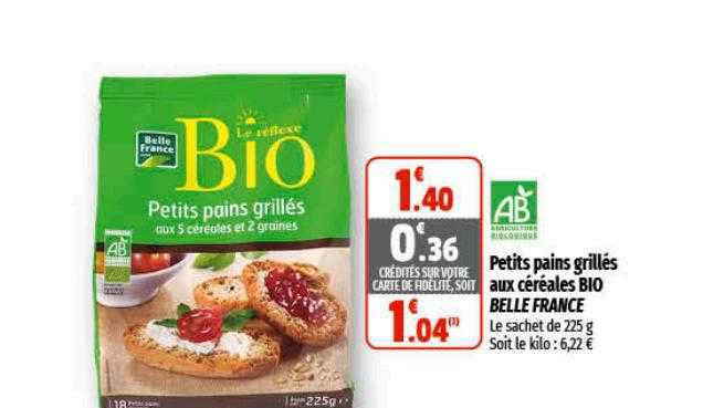 Promo Petits Pains Grill S Aux C R Ales Bio Belle France Chez