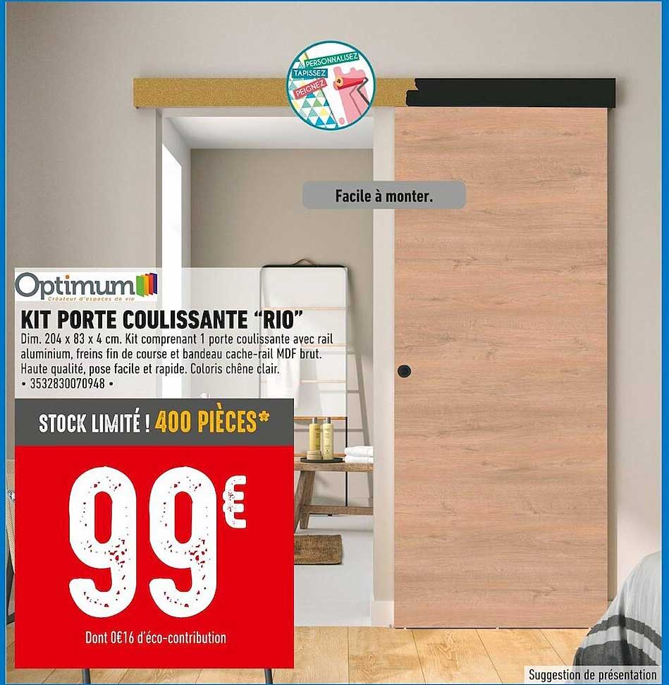 Promo Optimum Kit Porte Coulissante Rio Chez Brico Cash ICatalogue Fr