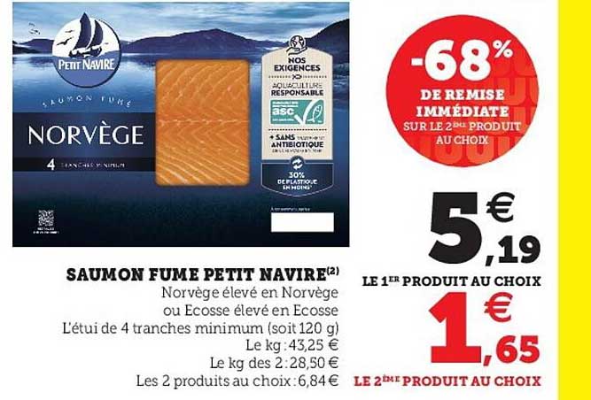 Promo Saumon Fumé Petit Navire chez Hyper U iCatalogue fr