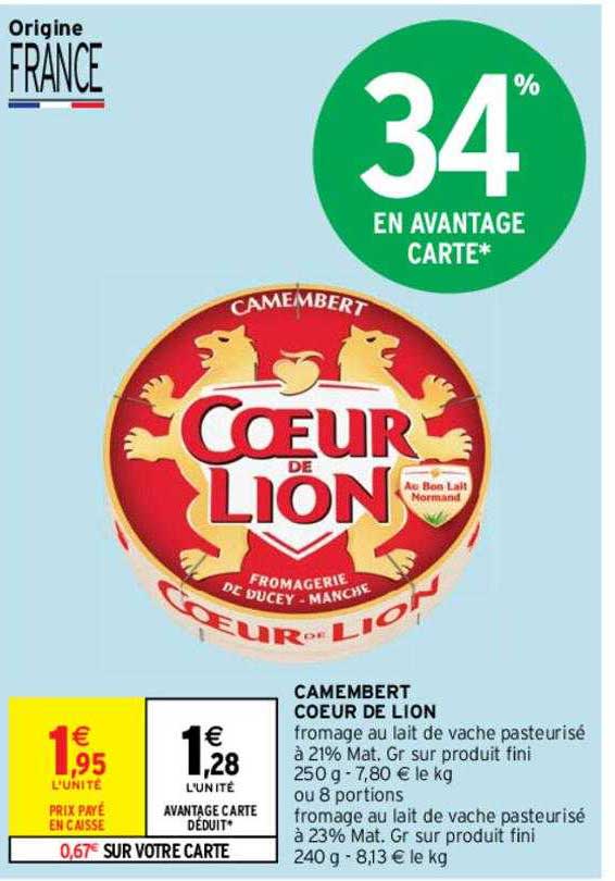 Promo Camembert Cœur De Lion chez Intermarché iCatalogue fr