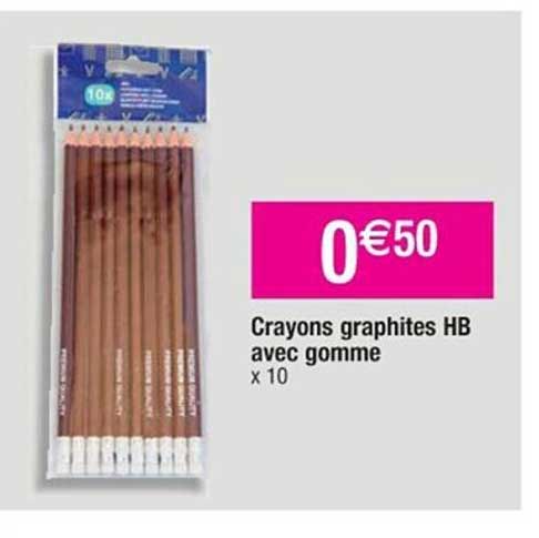 Promo Crayons Graphites Hb Avec Gomme Chez Cora ICatalogue Fr