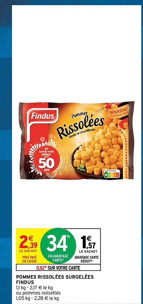 Promo Pommes Rissol Es Surgel Es Findus Chez Intermarch Hyper