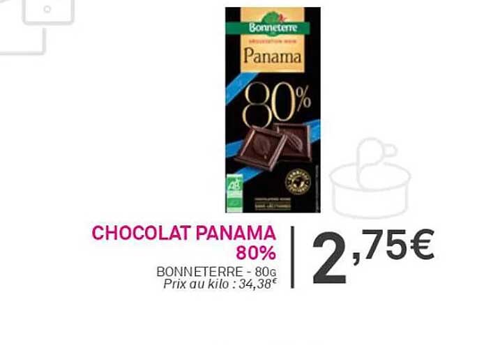 Promo Chocolat Panama 80 Bonneterre Chez Le Grand Panier Bio