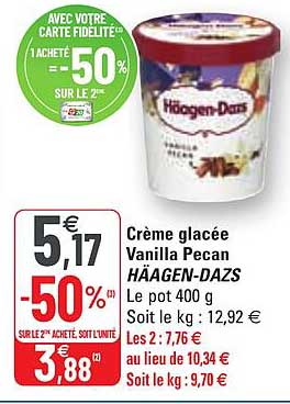 Promo Cr Me Glac E Vanilla Pecan H Agen Dazs Chez G Icatalogue Fr