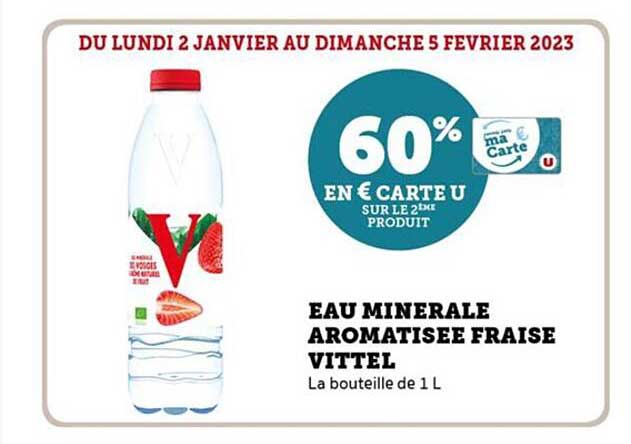 Promo Eau Minérale Aromatisée Fraise Vittel chez Hyper U iCatalogue fr