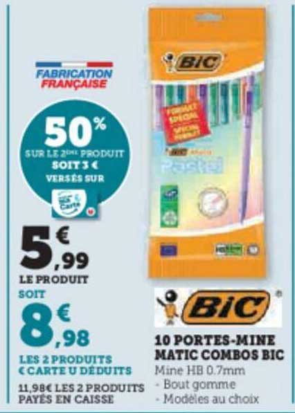 Promo 10 Portes Mine Matic Combos Bic Chez Hyper U ICatalogue Fr