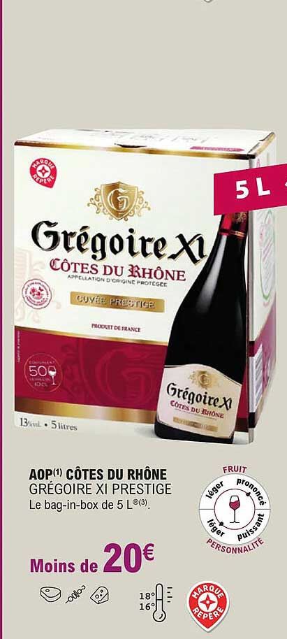 Promo Aop C Tes Du Rh Ne Gr Goire Xi Prestige Chez E Leclerc