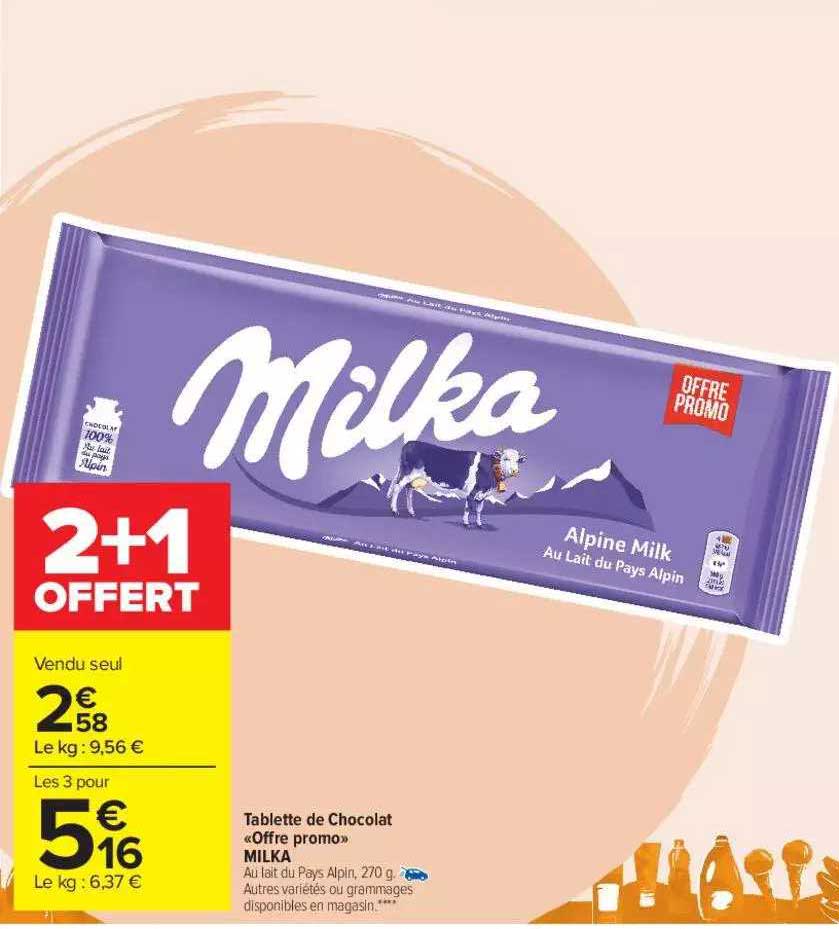 Promo Tablette De Chocolat Offre Promo Milka Chez Carrefour Market