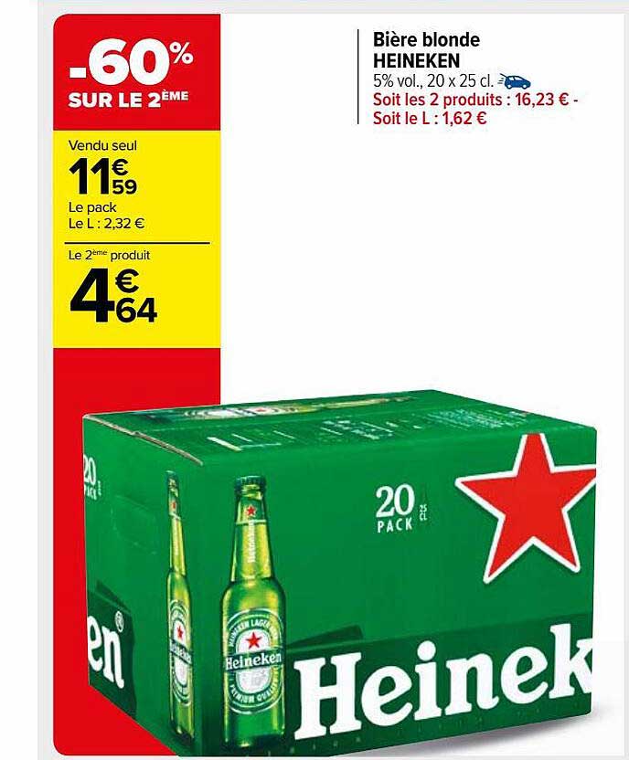 Promo Bi Re Blonde Heineken Chez Carrefour Market Icatalogue Fr