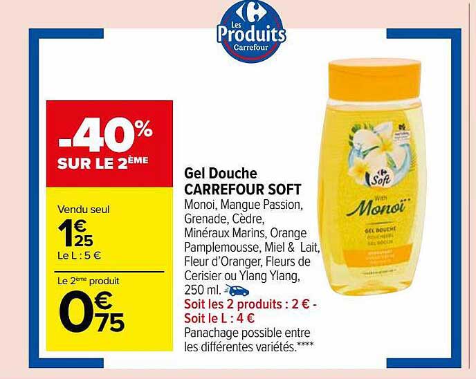 Promo Gel Douche Carrefour Soft Chez Carrefour Market ICatalogue Fr