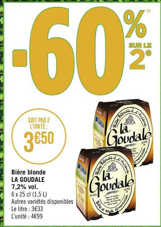 Promo Bière Blonde La Goudale 7 2 Vol chez Supermarchés