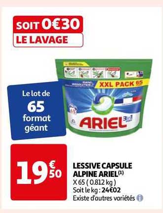 Promo Lessive Capsule Alpine Ariel Chez Auchan Icatalogue Fr