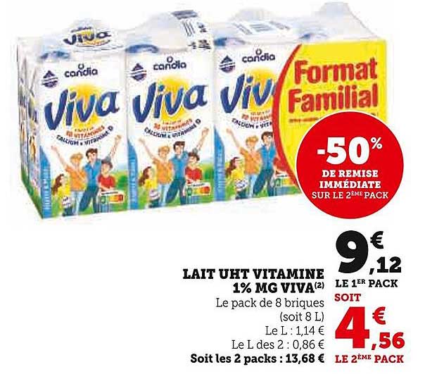 Promo Lait Uht Vitamine Mg Viva Chez Super U Icatalogue Fr