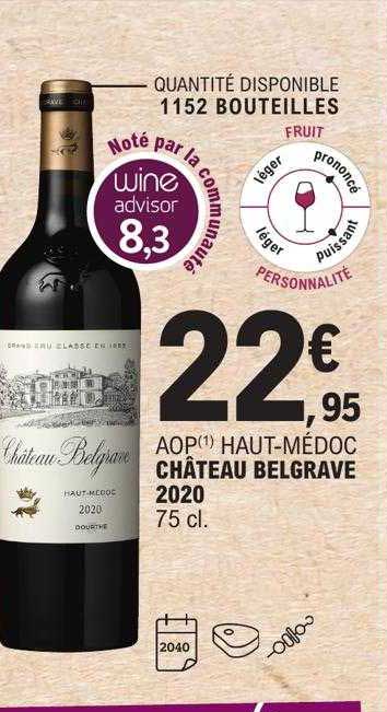 Promo Aop Haut M Doc Ch Teau Belgrave Chez E Leclerc Icatalogue Fr