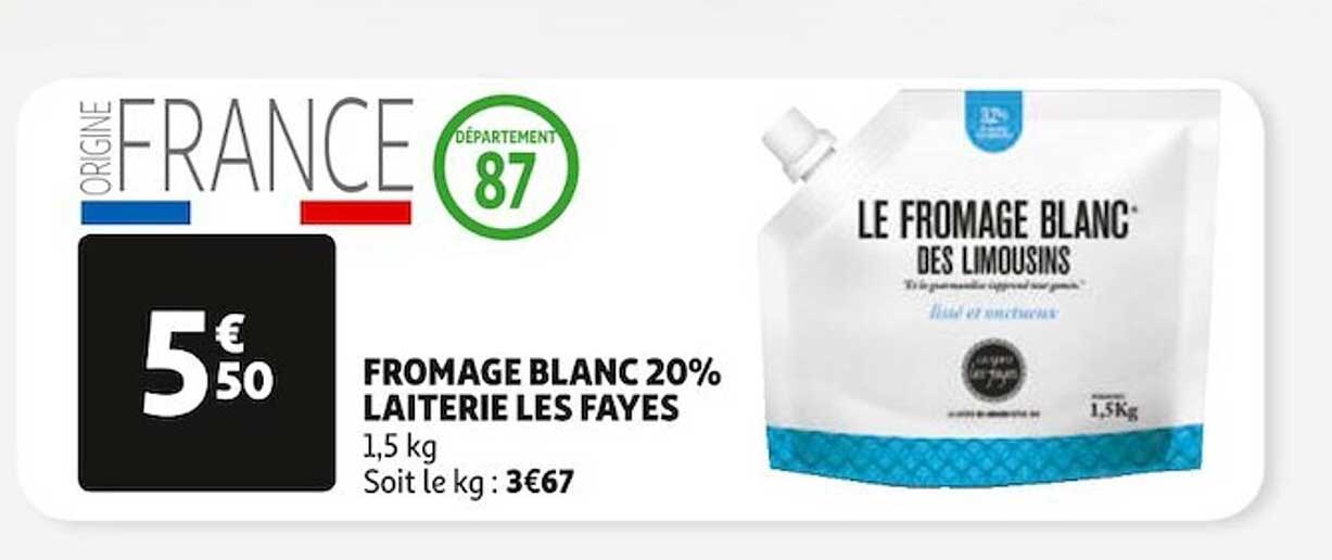 Promo Fromage Blanc Laiterie Les Fayes Chez Auchan Icatalogue Fr