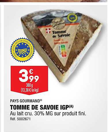 Promo Tomme De Savoie Igp Pays Gourmand Chez Aldi Icatalogue Fr