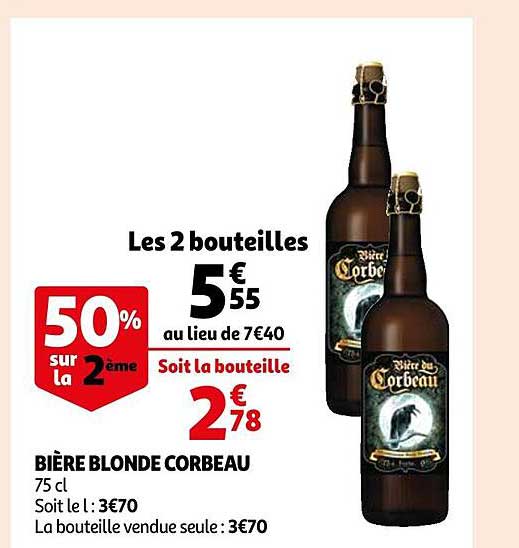 Promo Bière Blonde Corbeau chez Auchan iCatalogue fr