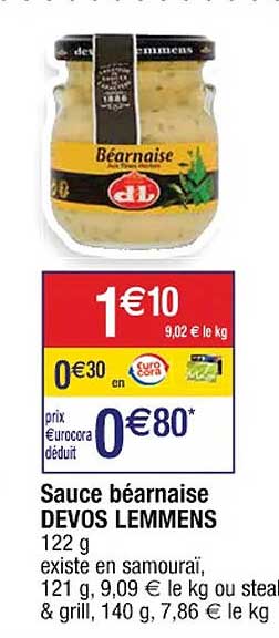 Promo Sauce Béarnaise Devos Lemmens chez Cora iCatalogue fr