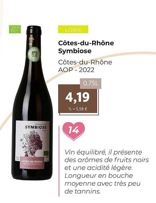 Promo C Tes Du Rh Ne Symbiose Aop Chez Lidl Icatalogue Fr