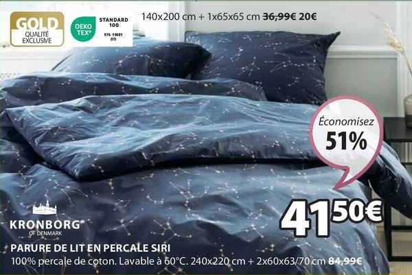 Promo Kronborg Parure De Lit En Percale Siri Chez Jysk Icatalogue Fr