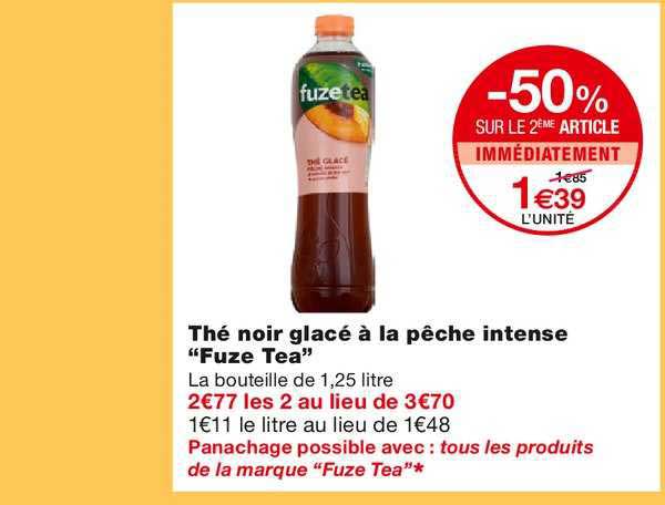 Offre Th Noir Glac La P Che Intense Fuze Tea Sur Le Me