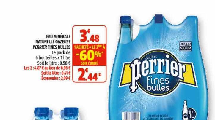 Offre Eau Min Rale Naturelle Gazeuse Perrier Fines Bulles Chez