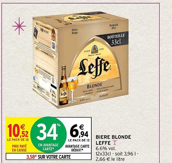 Promo Bière Blonde Leffe chez Intermarché Hyper iCatalogue fr