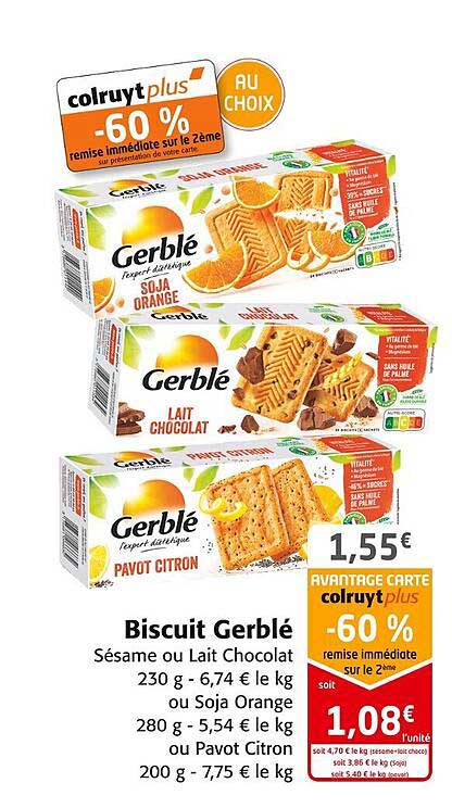 Promo Biscuit Gerblé chez Colruyt iCatalogue fr