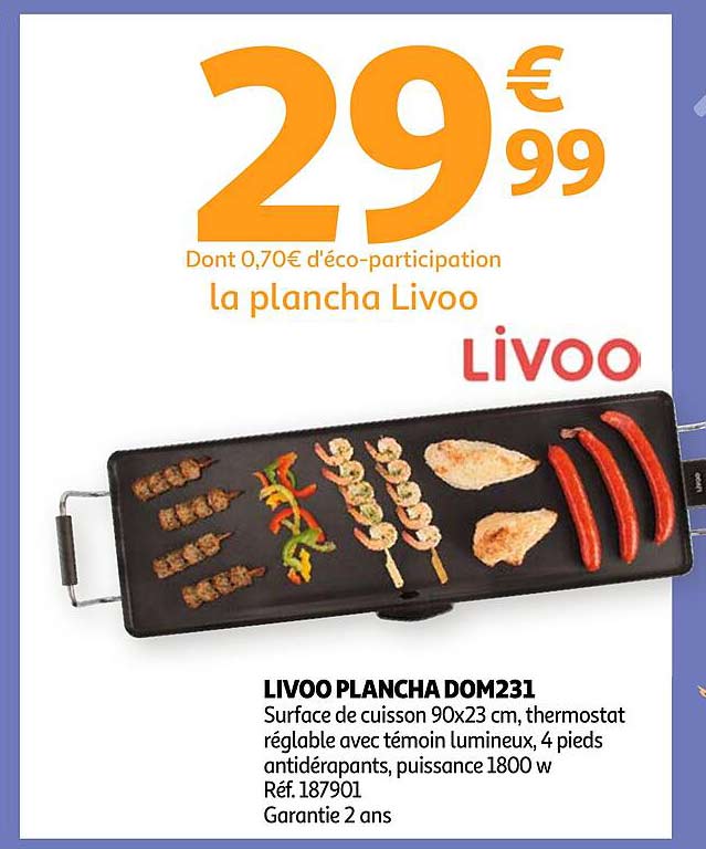 Promo Livoo Plancha Dom Chez Auchan Icatalogue Fr