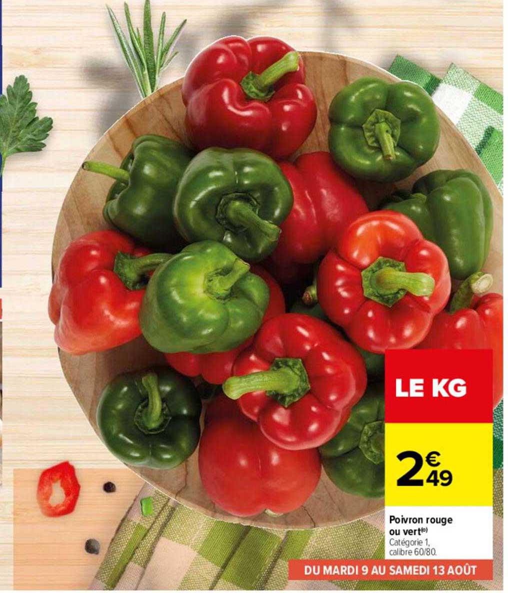 Promo Poivron Rouge Ou Vert Chez Carrefour ICatalogue Fr