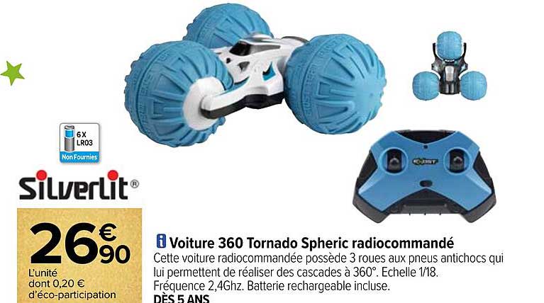 Promo Voiture 360 Tornado Spheric Radiocommandé Silverlit chez