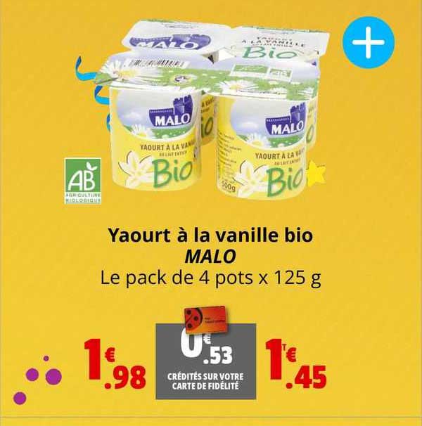 Promo Yaourt La Vanille Bio Malo Chez Coccimarket Icatalogue Fr